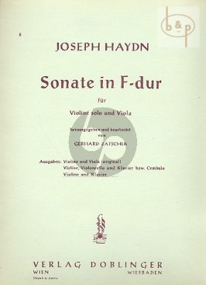 6 Sonaten Nr.1 F dur Hob.V:1
