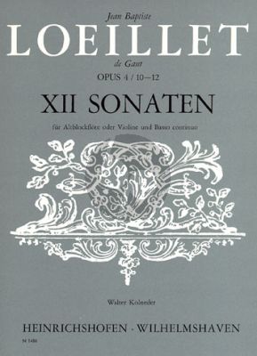 12 Sonaten Op.4 Vol.4 Altblockflöte[Oboe/Violine]-Bc