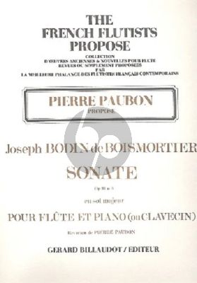 Boismortier Sonate G majeur Op.91 No.3 pour Flute et Piano ou Clavecin (Révision Pierre Paubon)