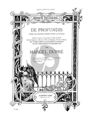 Dupre De Profundis pour les Soldats Morts pour la Patrie Op.18 (Soloists, SATB and Organ accompaniment)