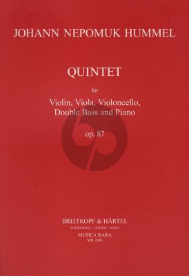 Hummel Quintett es-moll Op.87 Vi.-Va.-Vc.-Kb.-Klavier Partitur und Stimmen