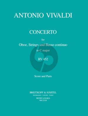 Vivaldi Concerto C-major (RV 452) Oboe-Strings-Bc (Score/Parts) (Caldini)