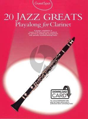 Guest Spot 20 Jazz Greats Playalong for Clarinet (Bk-Download Card) (interm.)