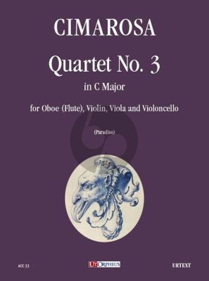 Cimarosa Quartetto No. 3 C-major for Oboe (Flute), Violin, Viola and Violoncello (Score/Parts) (Claudio Paradiso)