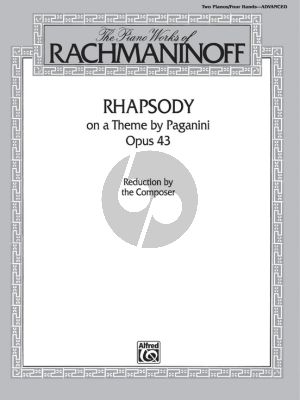 Rachmaninoff Rhapsody on a theme by Paganini Op.43 2 Piano's (reduction by composer)