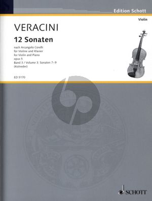 Veracini 12 Sonaten nach Op. 5 von Corelli Vol. 3 (No. 7-9) fur Violine-Bc (Herausgegeben von Walter Kolneder)