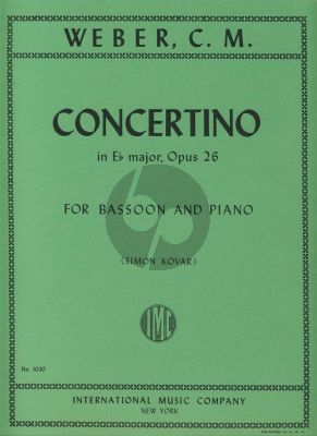 Weber Concertino E-flat major Op.26 Bassoon and Piano (orig.clarinet) (Simon Kovar)