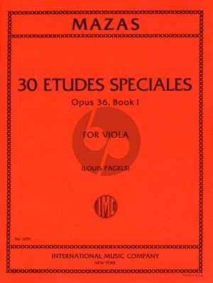 Mazas Etudes Speciales Op.36 Vol.1 Viola (Edited by Louis Pagels)