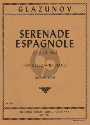 Glazunov Serenade Espagnole Op.20 No.2 Violoncello-Piano (Leonard Rose)