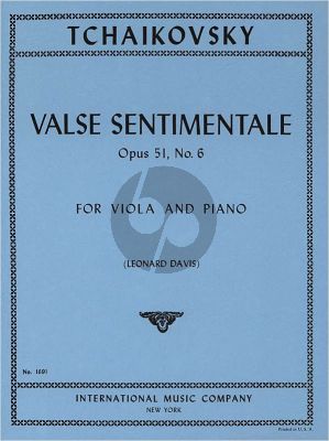 Tchaikovsky Valse Sentimentale Op.51 No.6 Viola-Piano (Leonard Davis)