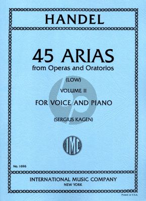 Handel 45 Arias Vol. 2 Low Voice-Piano (Sergius Kagen)