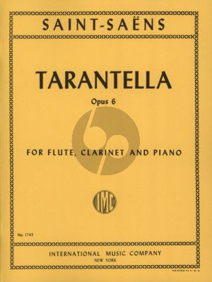 Saint-Saens Tarantella Op. 6 Flute-Clarinet in A and Piano (Score/Parts)