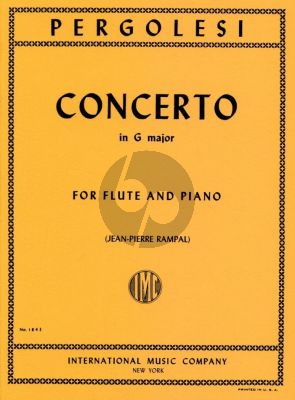 Pergolesi Concerto G-major for Flute and Piano (Edited by Jean-Pierre Rampal)
