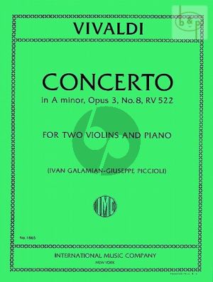 Concerto a-minor Op.3 No.8 RV 522 2 Violins and Piano