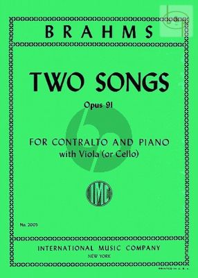 2 Songs Op. 91 Contralto-Viola [Violonc.]-Piano