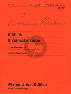 Brahms Ungarische Tanze WoO1 for Piano 4 Hands (Herttrich/Roggenkamp) (Wiener Urtext)