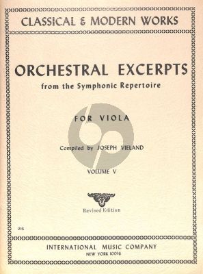 Album Orchestral Excerpts from the Symphonic Repertoire Vol.5 Viola (Edited by Hermann Vieland)