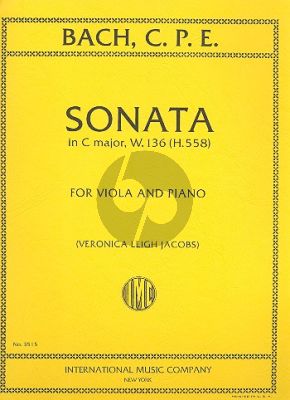 Bach Sonata C-major W.136 (H.558) Viola-Piano (Veronica Leigh Jacobs)