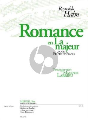 Hahn Romance La-majeur Flute et Piano (Larrieu)