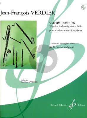 Verdier Cartes Postales (32 Pieces Originales et Faciles) Clarinette (Bk-Cd)