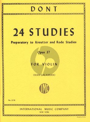 Dont 24 Studies Op. 37 for Violin (Preparatory to Kreutzer & Rode) (Ivan Galamian)