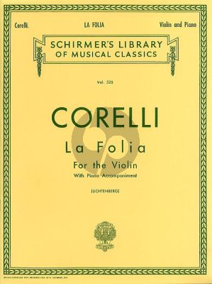 Corelli La Folia Variations Op.5 No.12 Violin-Piano