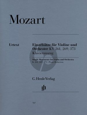 Mozart Einzelsatze KV 261-269(261a)-373 Violine-Klavier (Seiffert/Petrenz/Guntner (Henle-Urtext)