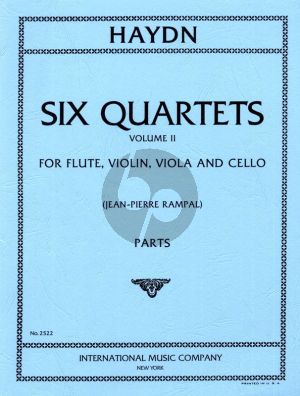 Haydn 6 Quartets Vol.2 for Flute, Violin, Viola and Violoncello (Parts) (edited by Jean-Pierre Rampal)