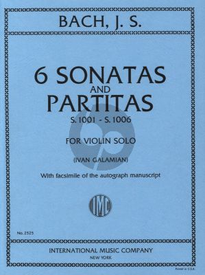 6 Sonatas & Partitas BWV 1001 - 1006 for Violin Solo