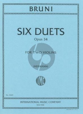 Bruni 6 Duets Op. 34 2 Violins (Carl Hermann)