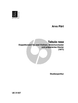 Part Tabula Rasa 2 Violinen-Streichorchester und prapariertes Klavier Studienpartitur
