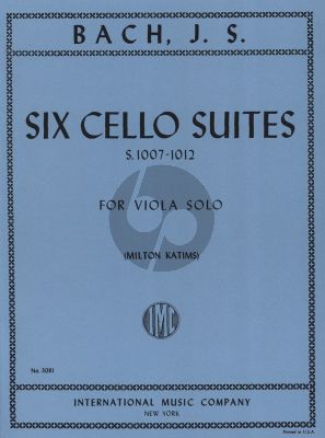 Bach 6 Cello Suites BWV 1007-1012 arranged for Viola (Arranged by Milton Katims)