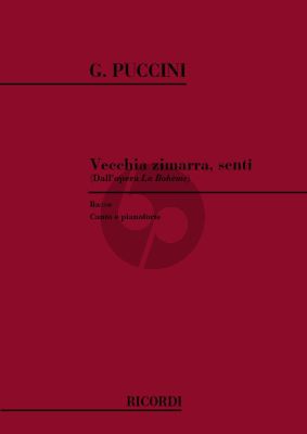 Puccini Vecchia Zimarra, Senti (La Boheme) Voice Basso and Piano