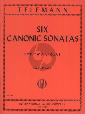 Telemann 6 Canonic Sonatas 2 Violas (transcr. Leonard Davis)