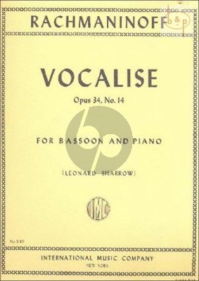 Vocalise Op.34 No.14 Bassoon-Piano