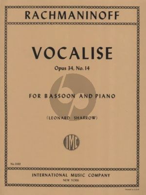 Rachmaninoff Vocalise Op.34 No.14 Bassoon-Piano (Sharrow)