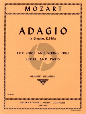 Mozart Adagio G-major KV 580a Oboe-Violin-Viola and Cello (Score/Parts) (Humbert Lucarelli)