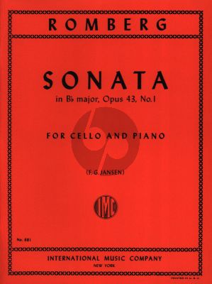 Romberg Sonata Op.43 No.1 B-flat major Cello and Piano (F.G. Jansen)