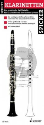 Klarinetten Spicker (Die Praktische Grifftabelle mit Deutschem System)