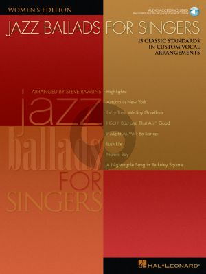 Jazz Ballads for Singers (Women Ed) (Bk-Cd) (15 Classic Standards in Custom Vocal Arrangements)