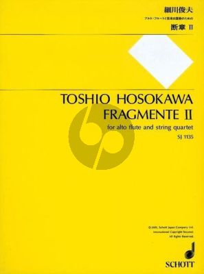 Hosokawa Fragmente II for Alto Flute and String Quartet (Score/Parts) (1989)