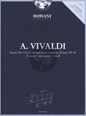 Vivaldi  Sonata No.5 e-minor RV 40 Violoncello-Bc Book with Cd (Dowani 3 Tempi Play-Along)