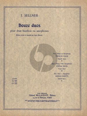 Sellner 12 Duos Vol.4 No.10-12) 2 Oboes or Saxophones (Louis Bleuzet) (Moyen-Superieur)