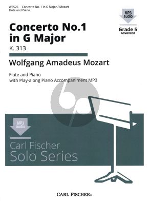 Mozart Concerto No.1 G-major KV 313 (Flute-Piano) (Book with Online Audio) (Edited by Donald Peck) (Carl Fischer Solo Series Grade 4 - 5)