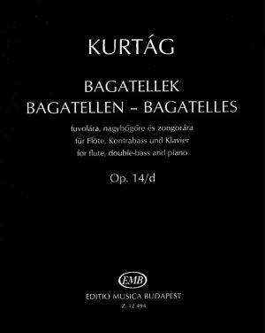 Kurtag 7 Bagatelles Op.14D for Flute, Double Bass and Piano Score