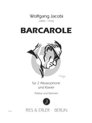 Jacobi  Barcarole for 2 Alto Saxophones and Piano Score and Parts