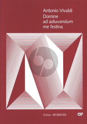 Vivaldi Domine ad adiuvandum me festina RV 593 Sopr.-SATB/SATB- 2 Vi.-Va.-Bc[2 Oboen ad lib.] (Klavierauszug)