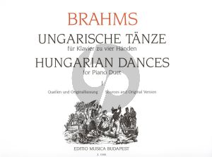 Brahms Hungarian Dances Vol.1 Nos.1 - 10 Piano 4-hands (edited by Gabor Kovats and Katalin Szerzo)