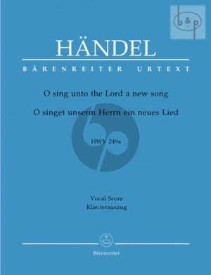 O Sing unto the Lord a new Song (HWV 249A) (Vocal Score) (engl./german)