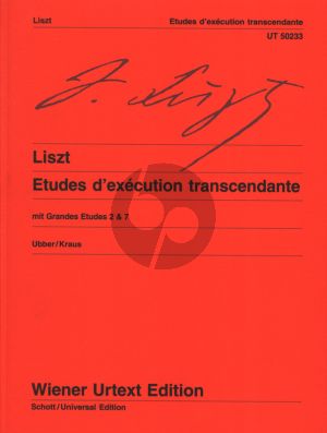 Liszt Etudes d'Execution Transcendante (Mit Grandes Etudes 2 & 7) (Edited by Ubber/Kraus) (Wiener Urtext)